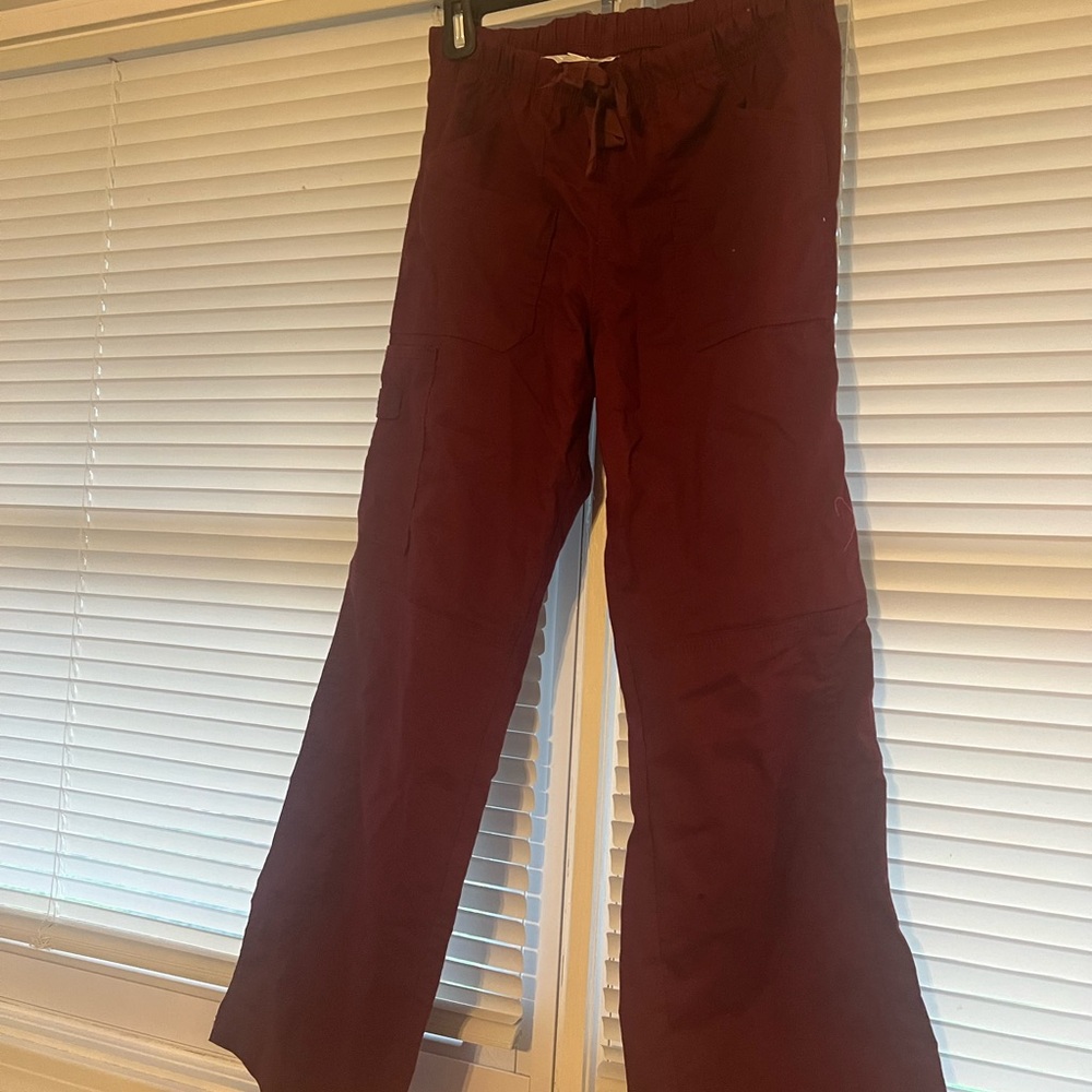 Maroon Wonder Wink Scrub Pants- XS petite
